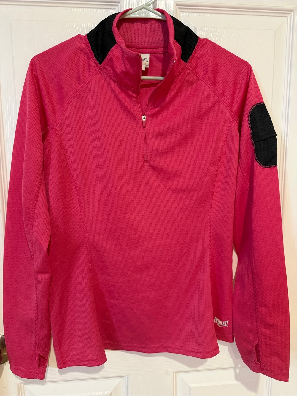 Everlast Women’s Half-Zip Athletic Pullover Jacket Pink Black Trim Size Large